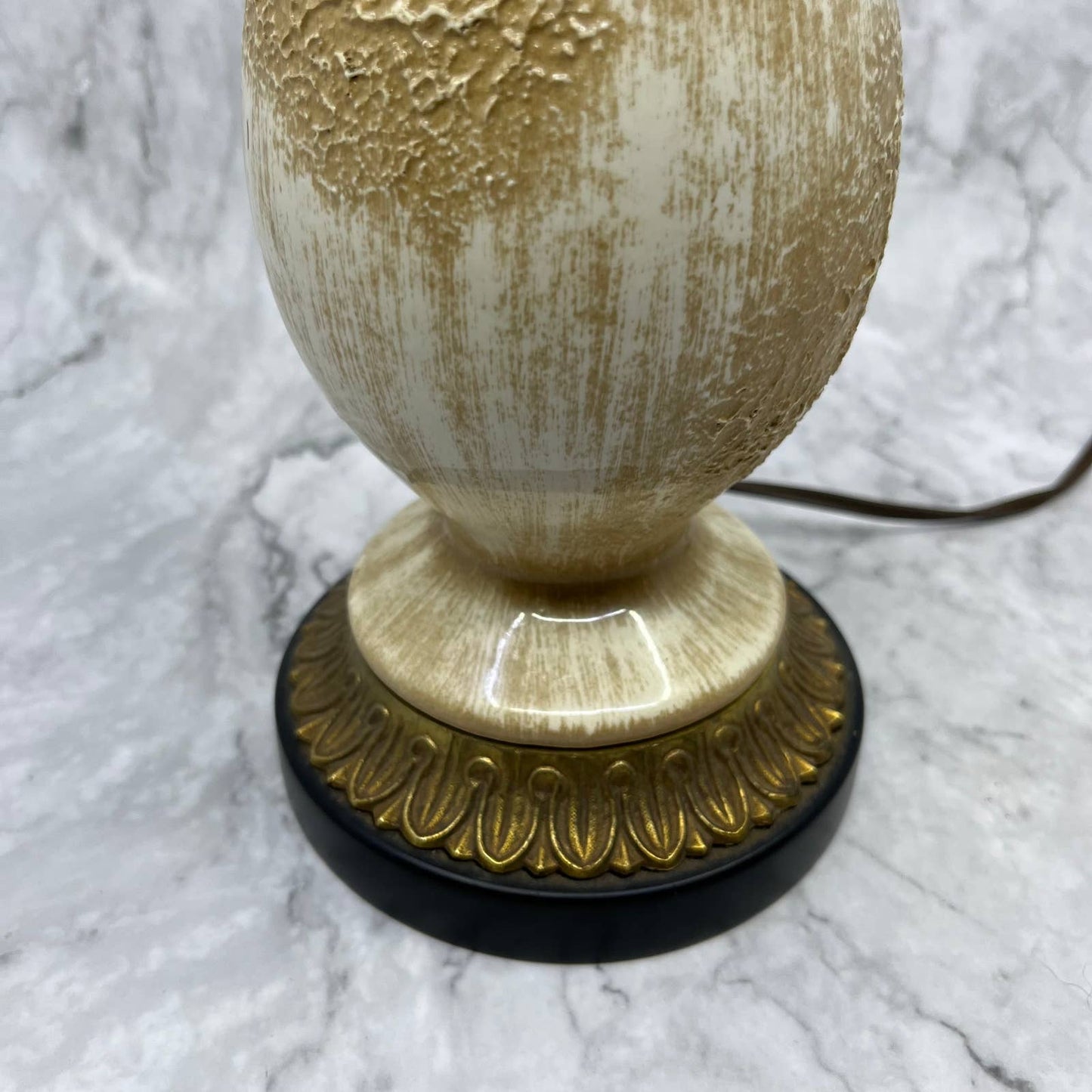 Vintage 1960's MCM Textured Ceramic Table Lamp Tested WORKS 19”