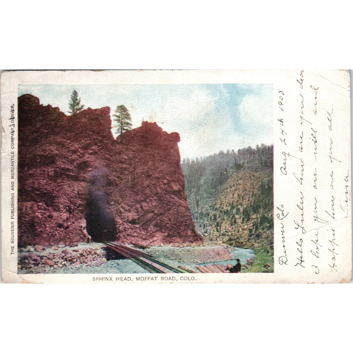 Sphinx Head Moffat Road 1908 CO Original Postcard P1-11