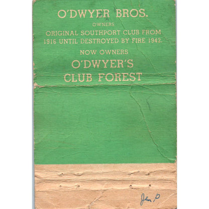 O'Dwyer's Club Forest New Orleans Advertising Matchbook Cover SA1-M5