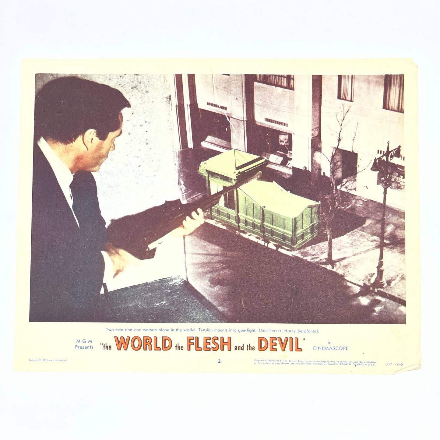 1959 The World the Flesh and the Devil Mel Ferrer Harry Belafonte Lobby Card FL4