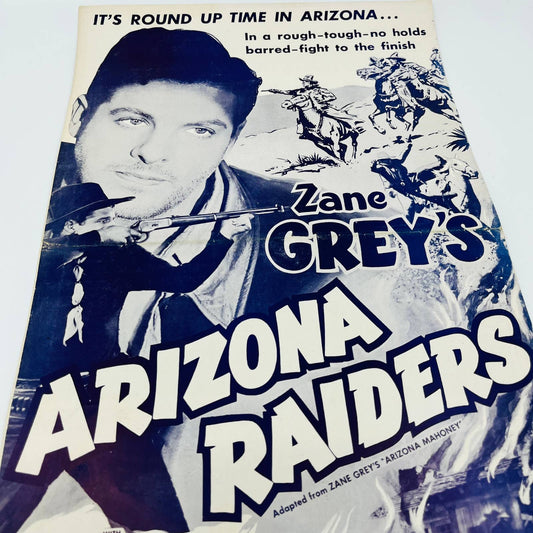 Zane Grey's Arizona Raiders Original Pressbook Poster Robert Cummings 11x17 FL1