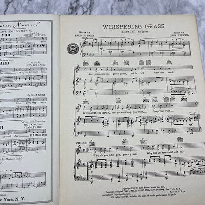 1940 Vintage Whispering Grass Sheet Music Fisher Guy Lombardo V39-2