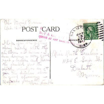 c1915 Postcard Sandstone Minnesota High School SE5