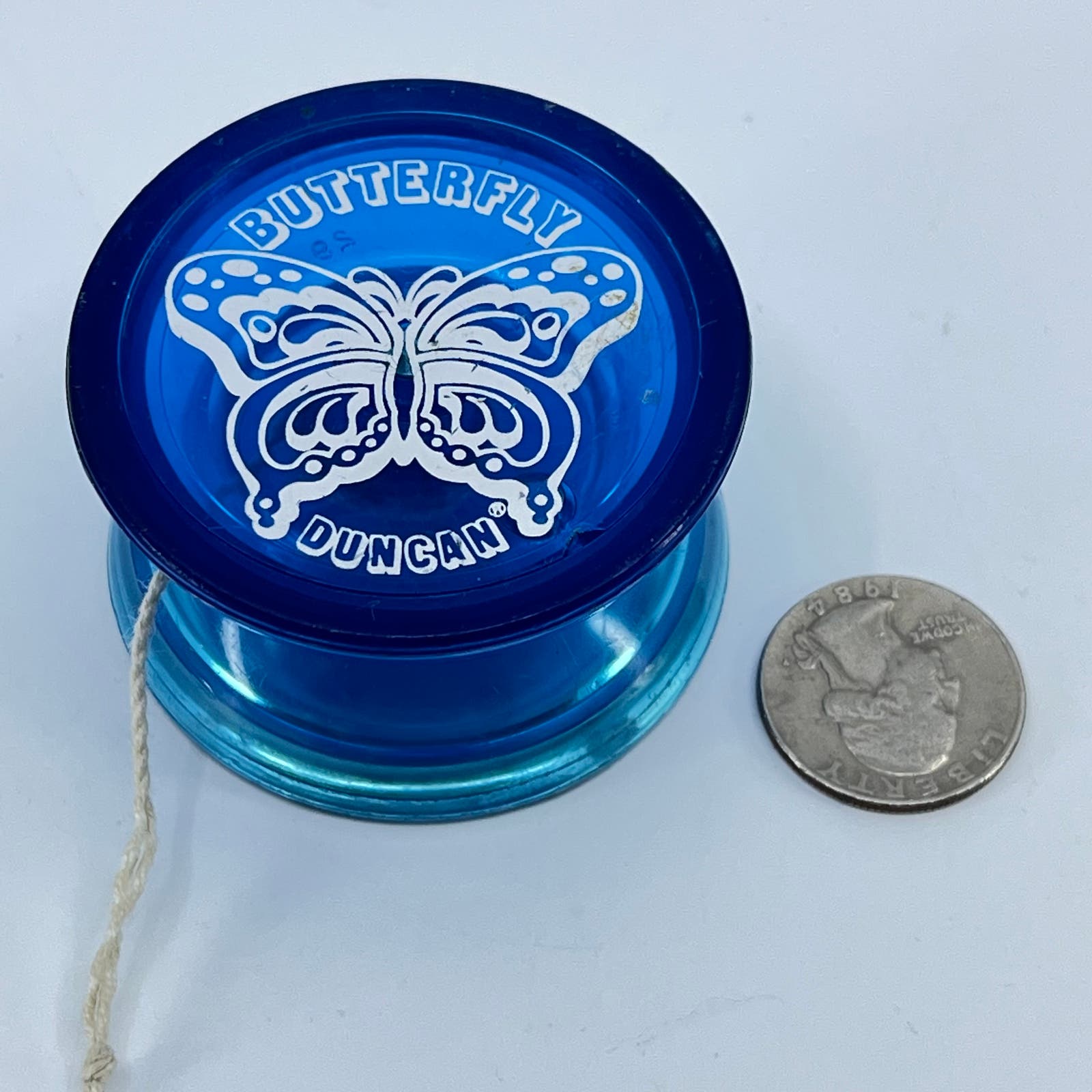 Vintage Duncan Butterfly Blue Yo-Yo Working Yoyo Top TE3