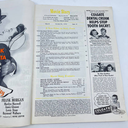 Movie Story Kirk Douglas Gregory Peck Lauren Bacall Errol Flynn March 1950 TC6