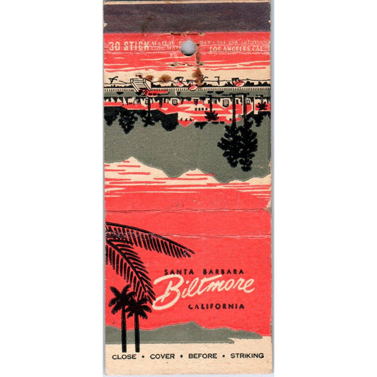 Biltmore Santa Barbara California Advertising Matchbook Cover SA1-M11