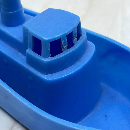 Vintage Wannatoy Tug Boat Blue Plastic - 5 inch TC5-S2