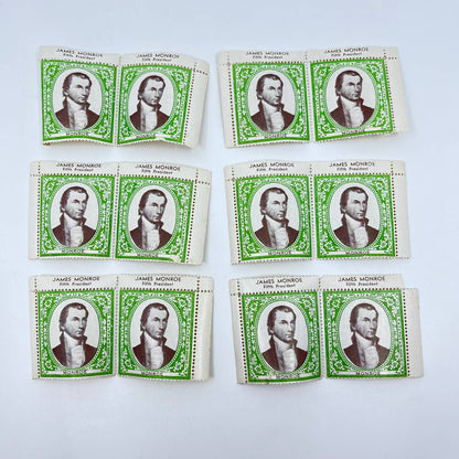 Vintage Lot of 12 James Monroe Fifth President Green Non Denominated Stamps SC9
