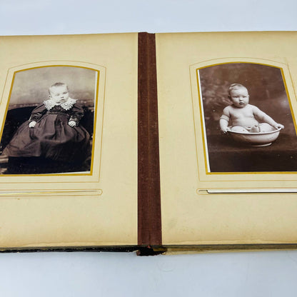 LOADED 1880s Victorian Photo Album Filled With Labeled Photos 8 x 10” TD2