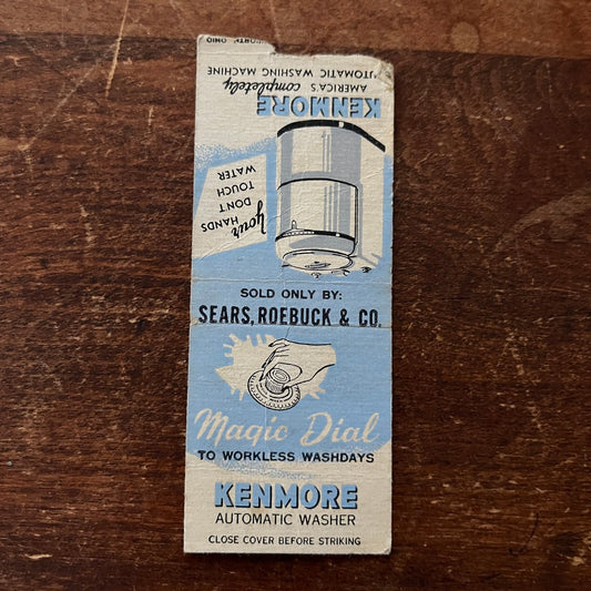 Sears Roebuck Magic Dial Kenmore Automatic Washer Advertising Matchbook SA9-M13