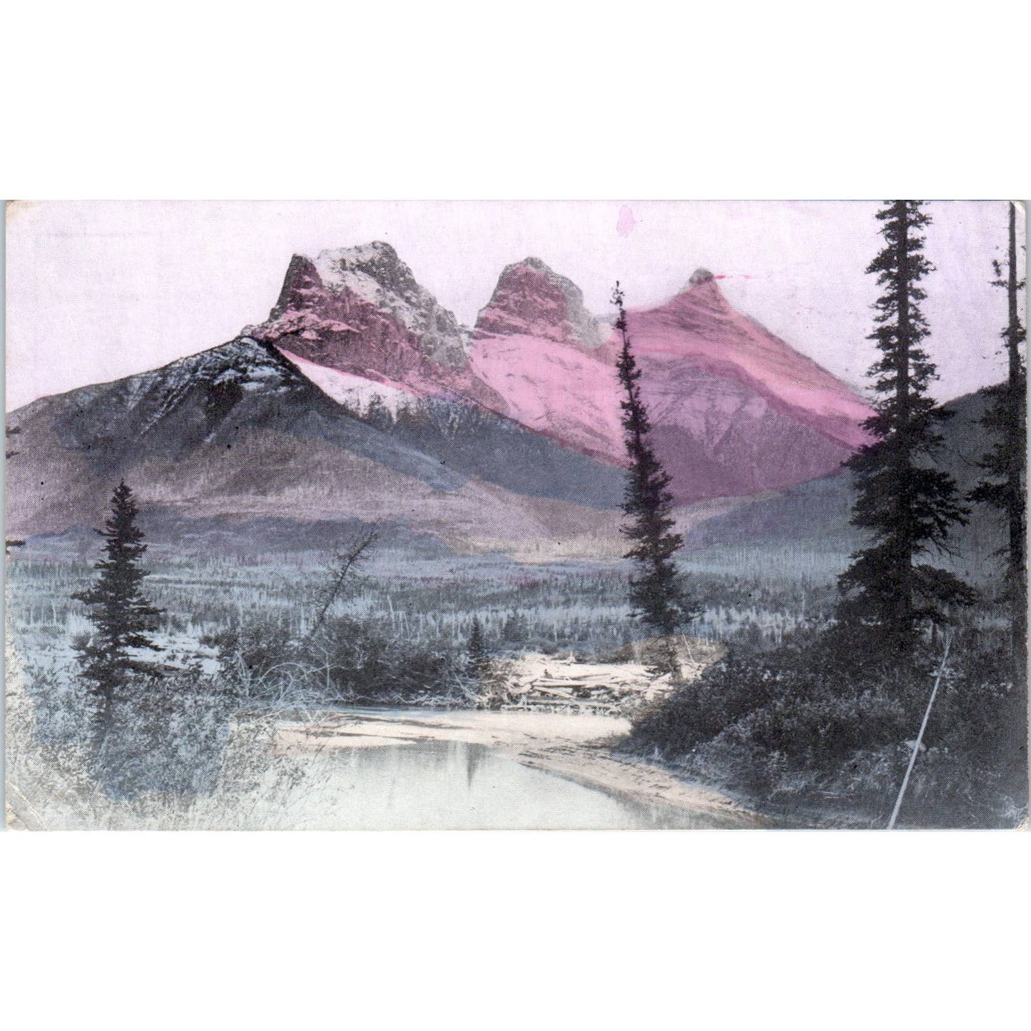 Three Sisters Yosemite Valley CA c1910 Original Postcard TK1-24