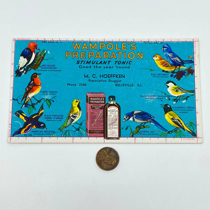 1930s Blotter Wampole’s Stimulant Tonic Quack Medicine Birds Belleville IL SC6