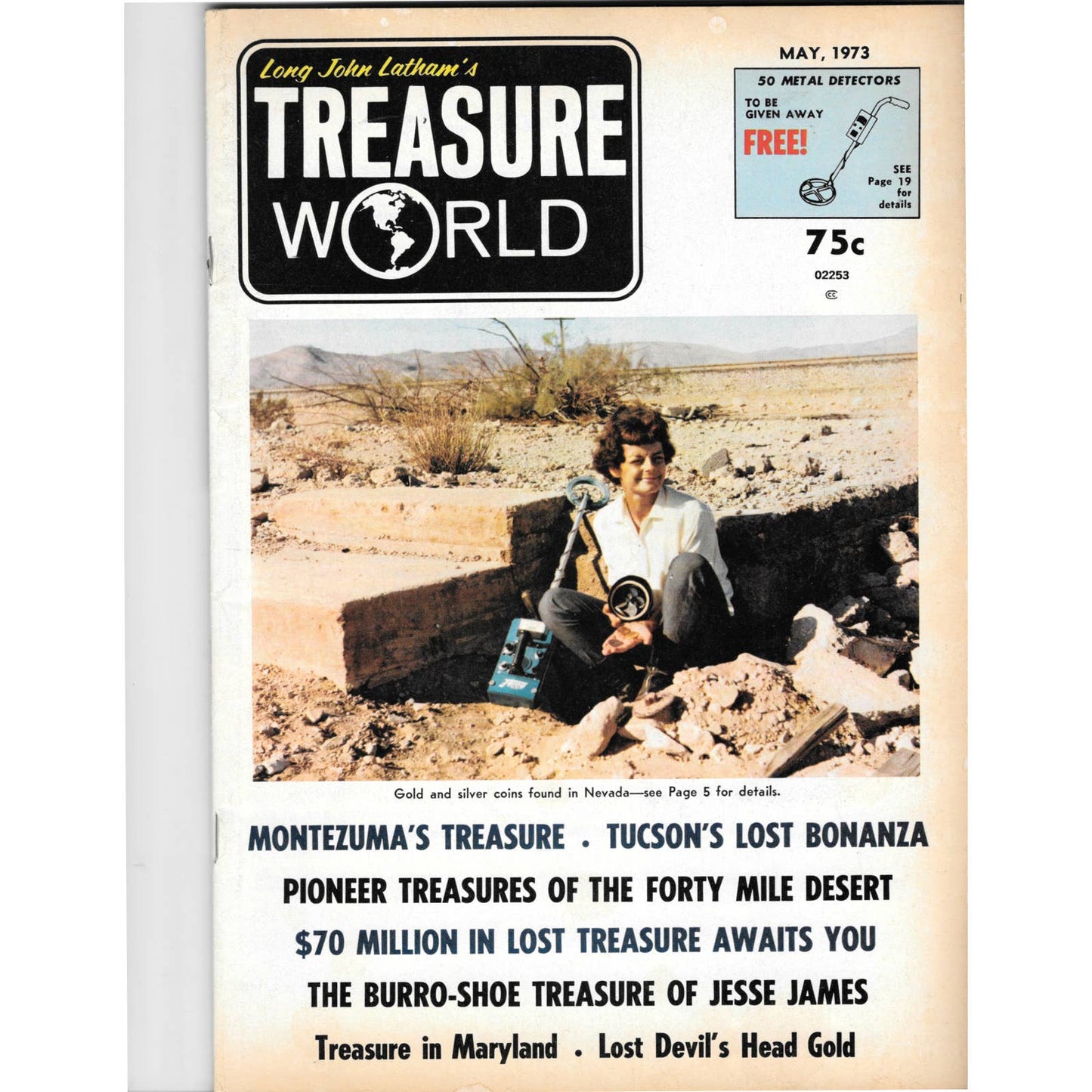 Long John Latham's Treasure World Magazine Mining Metal Detecting May 1973 M5