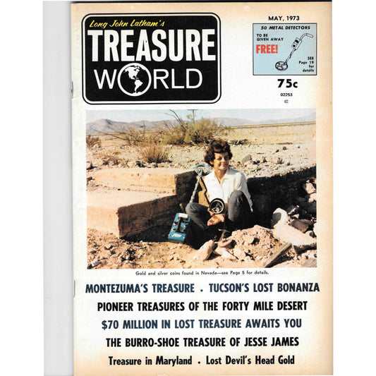 Long John Latham's Treasure World Magazine Mining Metal Detecting May 1973 M5