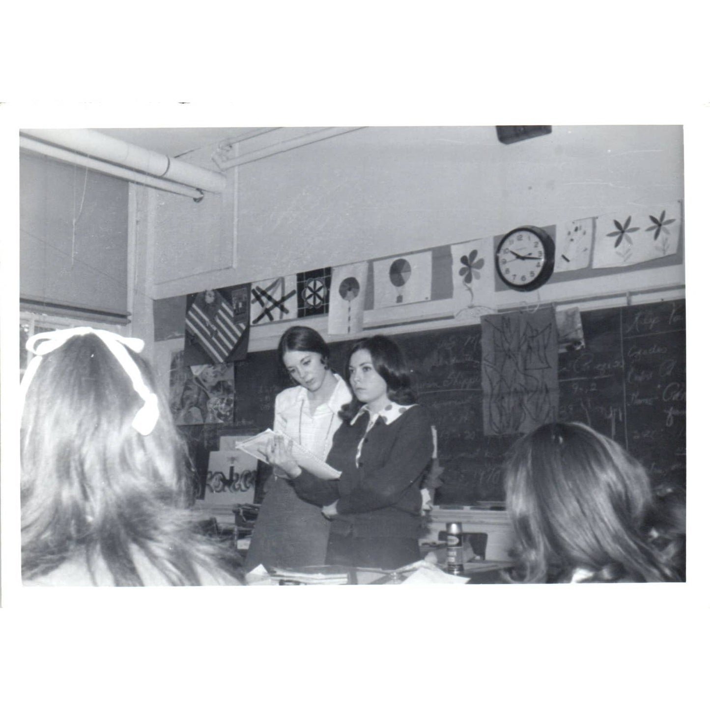 c1970 Original Photograph School Teacher in a Classroom 5x7" AD6