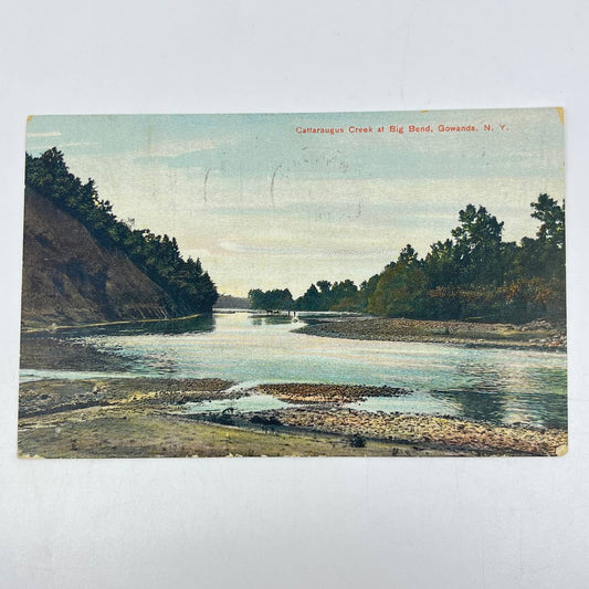 1908 Post Card Cattaraugus Creek at Big Bend Gowanda NY SC9