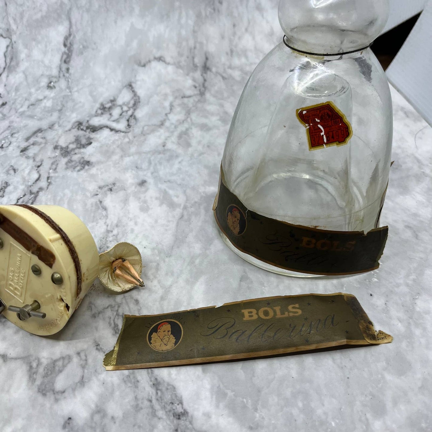 Vintage 1950's Luca's Bols Dancing Ballerina in a Liquor Bottle Music Box TJ4