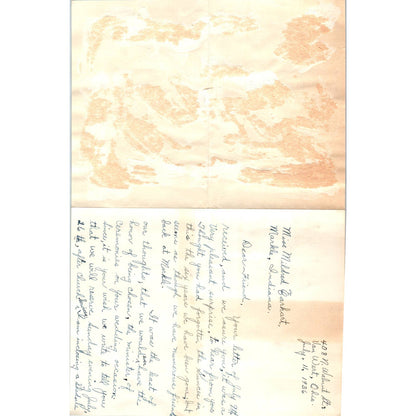 1936 Handwritten Letter Rev Kunce Van Wert OH to Mildred Earhart Markle IN SF2