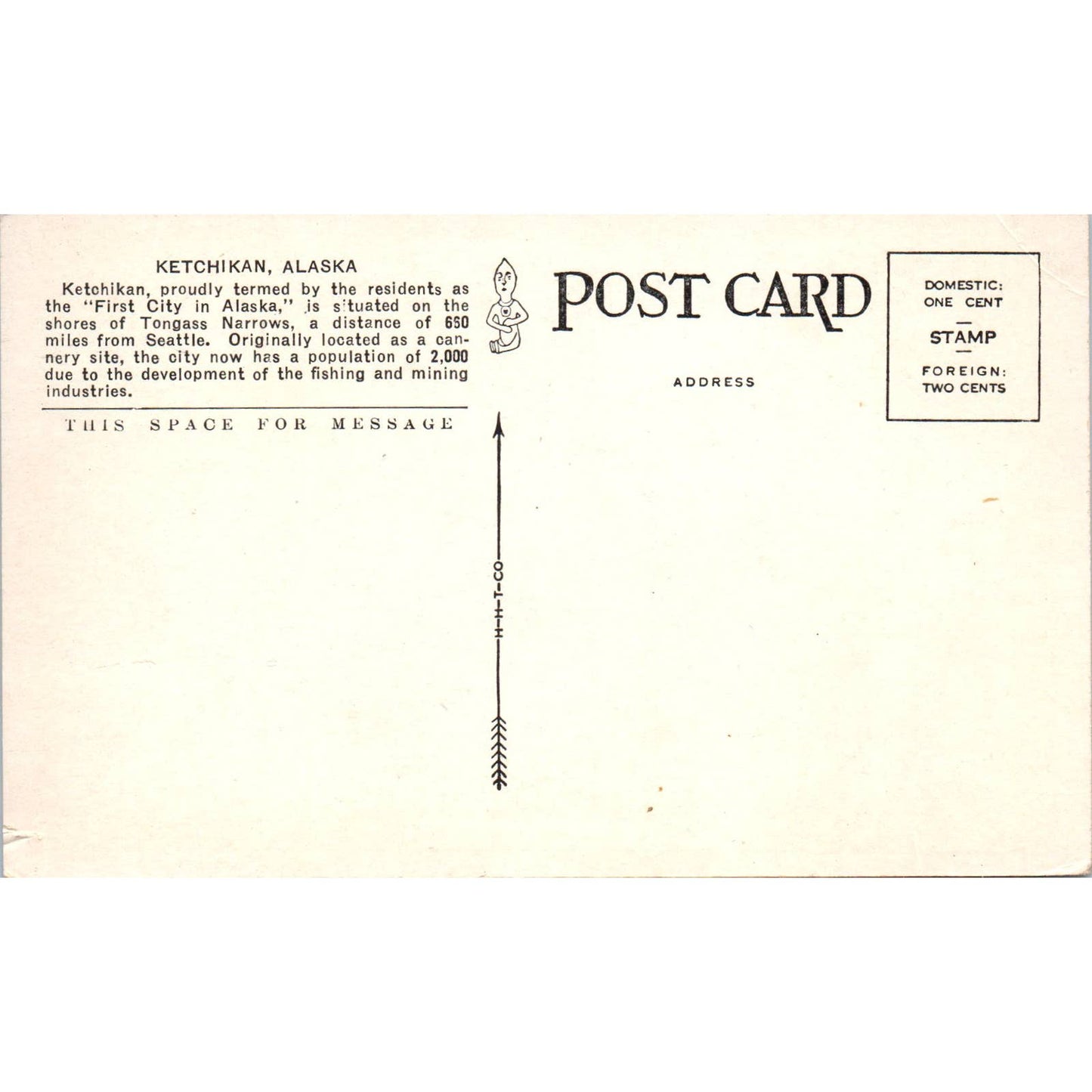 Ketchikan - First City in Alaska Original Postcard TK1-30