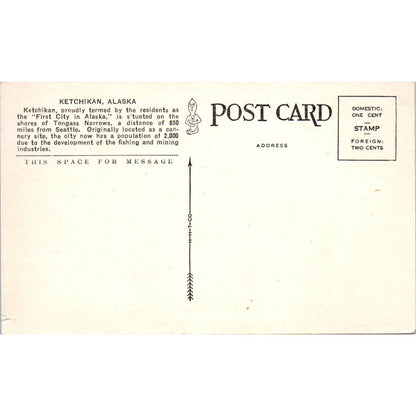 Ketchikan - First City in Alaska Original Postcard TK1-30