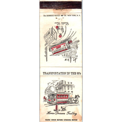 Transportation in the 90's Trolley Cable Car Advertising Matchbook Cover MM9-2