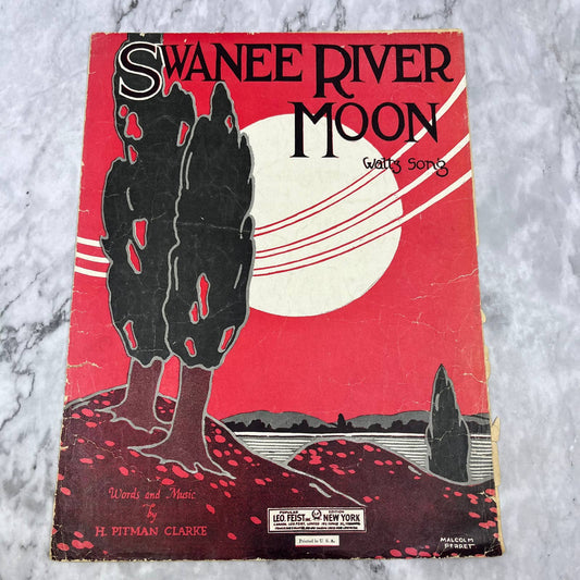 1921 Swanee River Moon - H Pitman Clarke - Vintage Sheet Music TI1
