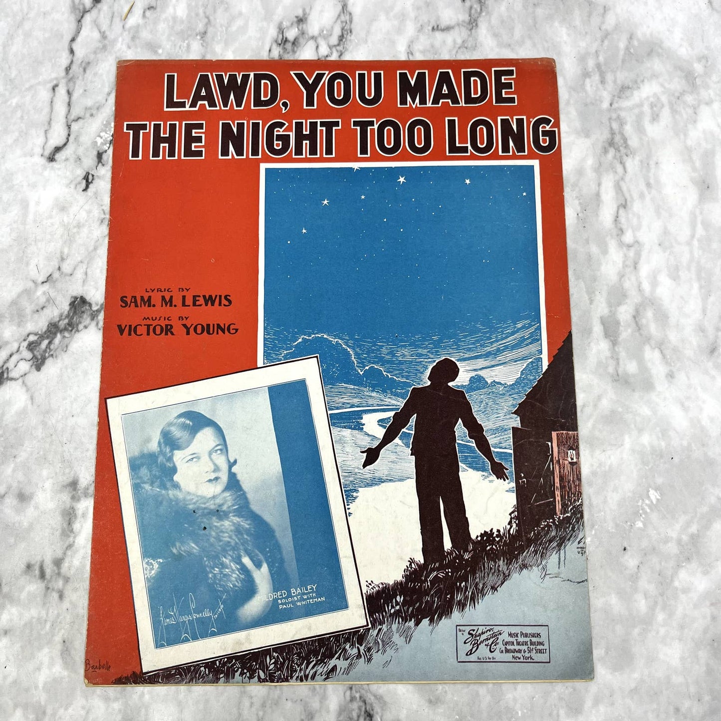Lawd, You Made the Night Too Long Sam M. Lewis 1932 Sheet Music TK2-SM