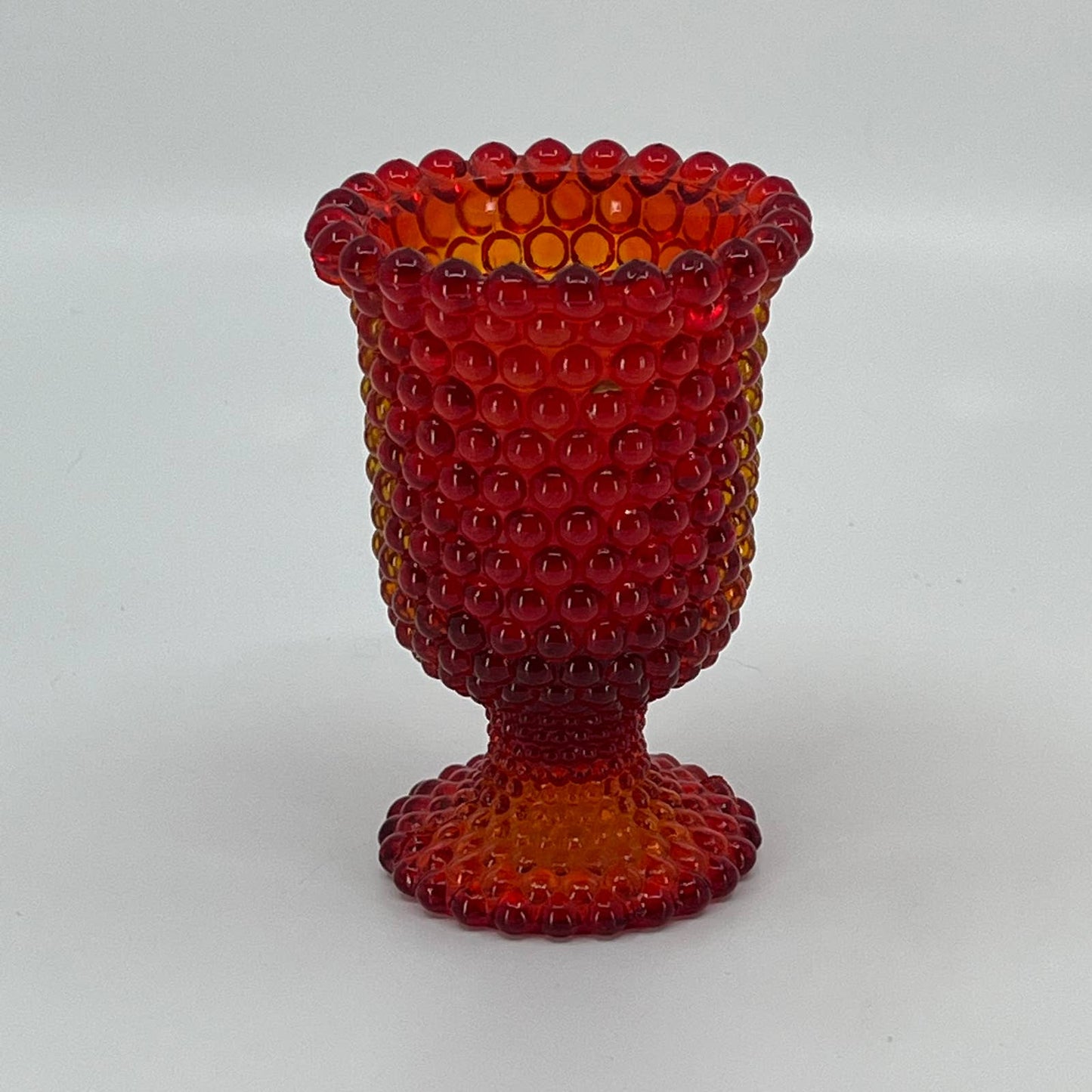 1960 Reijmyre Glasbruk AMBERINA Hobnail Votive Candle Holder Tealight Goblet TB3