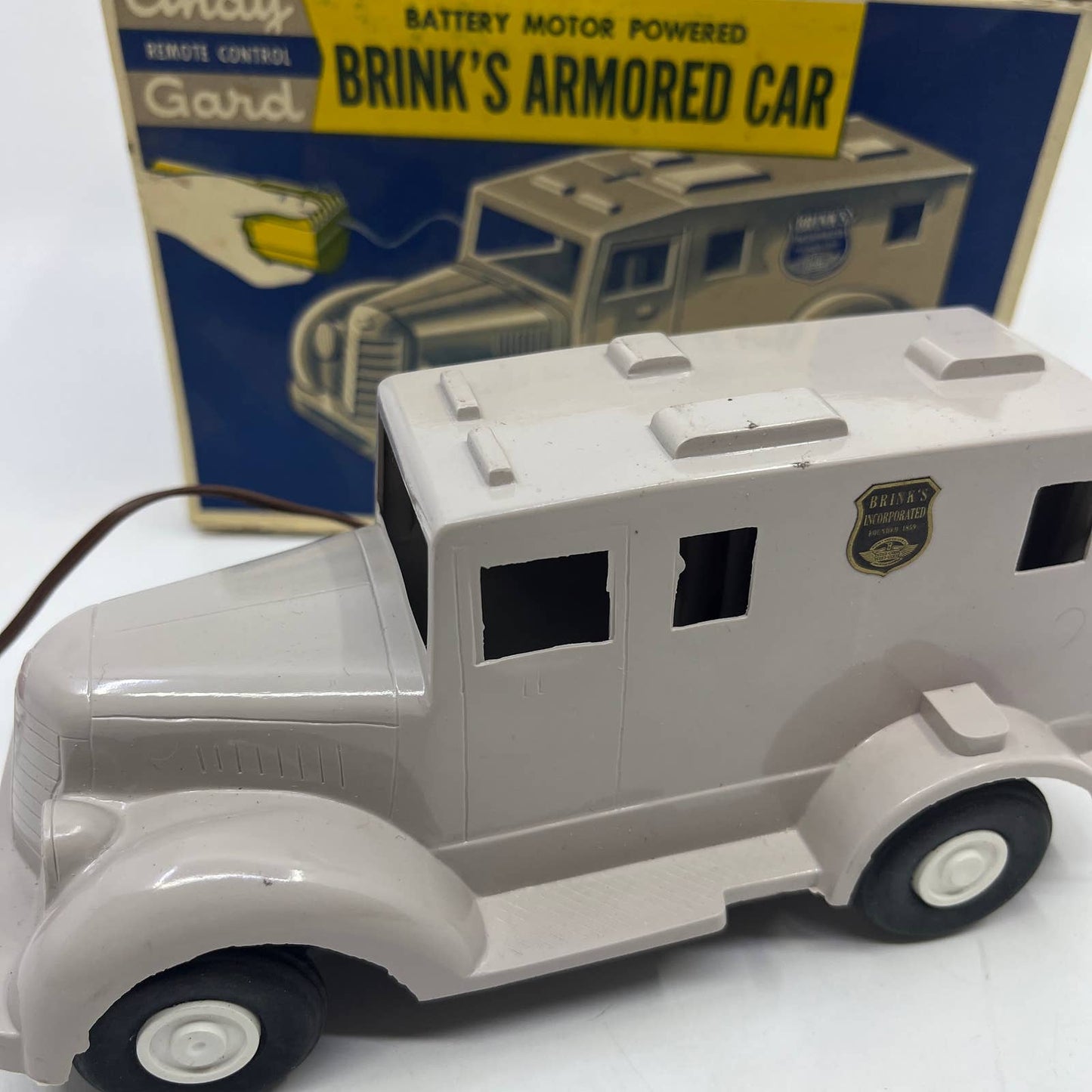 1960s Vintage Andy Gard Brinks Armored Car Electric Motor Powered Boxed TG8
