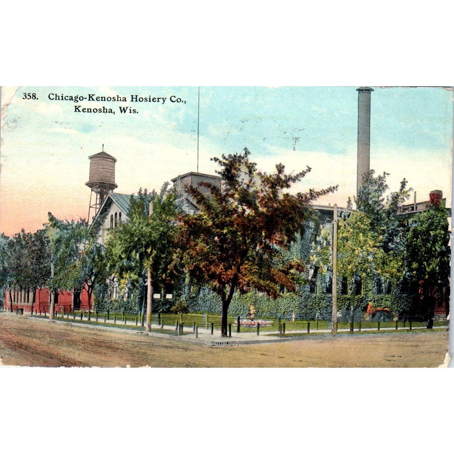 Chicago-Kenosha Hosiery Co Kenosha WI 1912 Original Postcard TJ9-P3