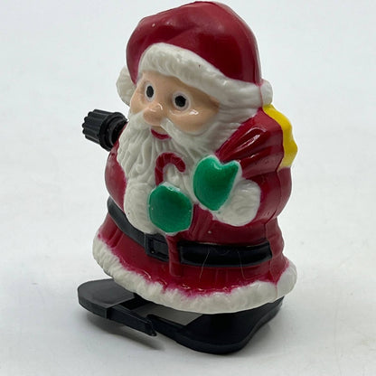 1970s Wind Up Christmas Toy Santa Claus Hong Kong 2.5" WORKS SE2