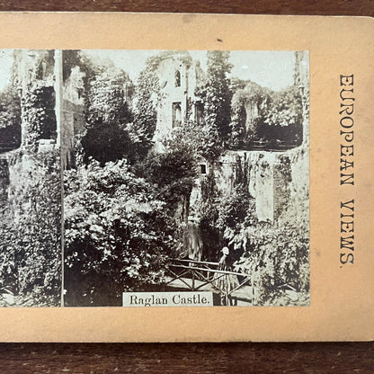 Raglan Castle - European Views c1880 Antique Stereoview Card TJ9-V2