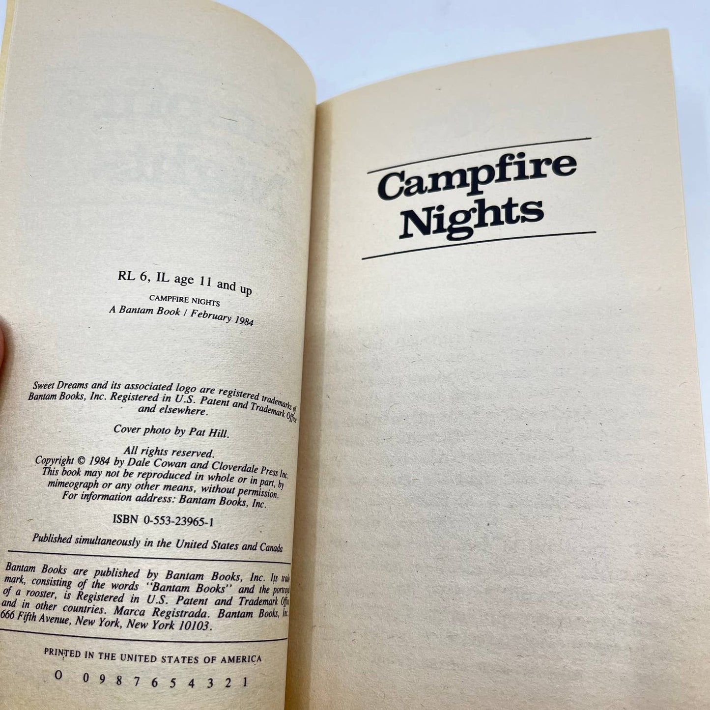 Campfire Nights (Book #56 in the Sweet Dreams Series) by Dale Cowan 1984 TF9