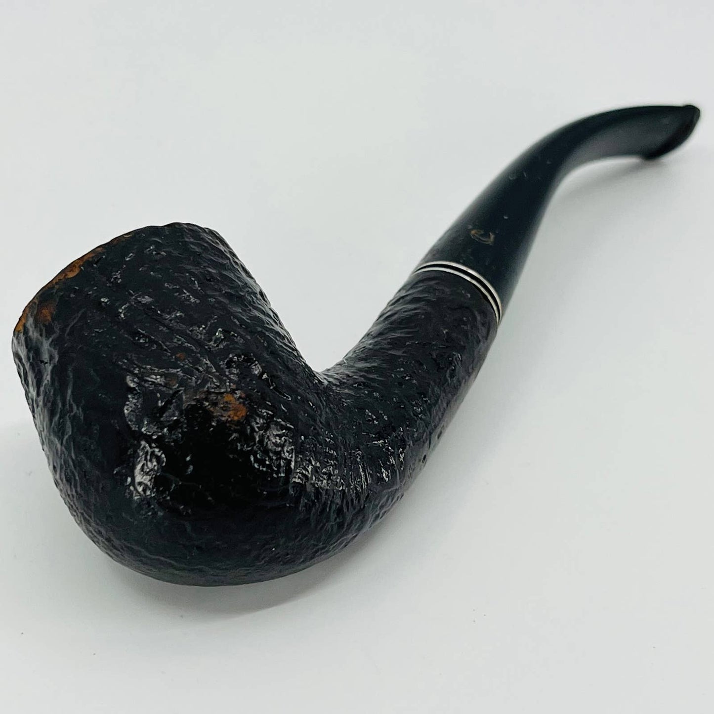 Vintage Medico Cavalier Rusticated Imported Briar Bent Estate Smoking Pipe 6”