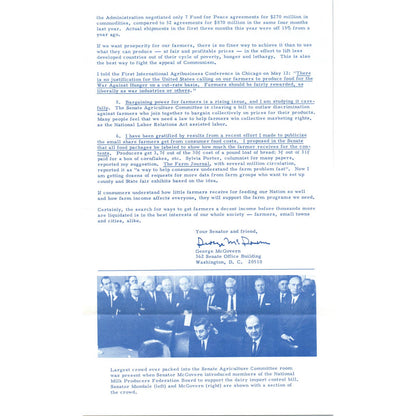 Senator George McGovern Reports Newsletter June 1967 Original TK1-P7