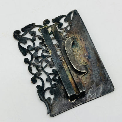Vintage Art Nouveau Ornate Metal Buckle 2 1/4 x 1 3/4” SB2