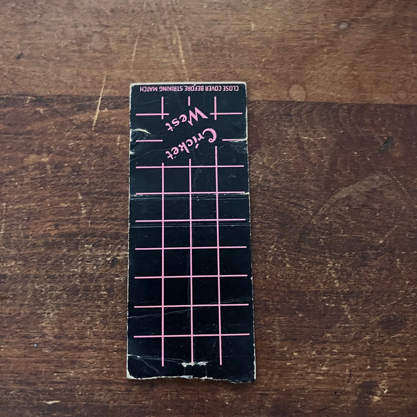 Cricket West Advertising Matchbook Cover SB3-M6