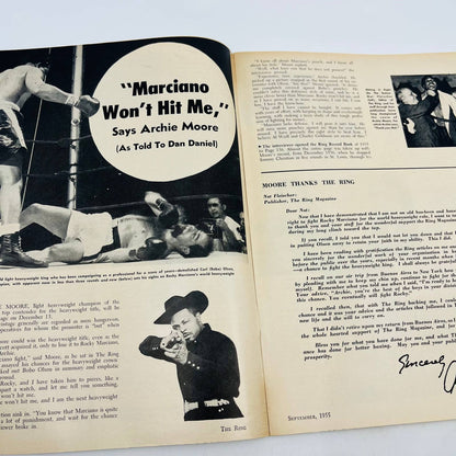 1955 September - The Ring Boxing Magazine – Archie Moore Cover Marciano TA5