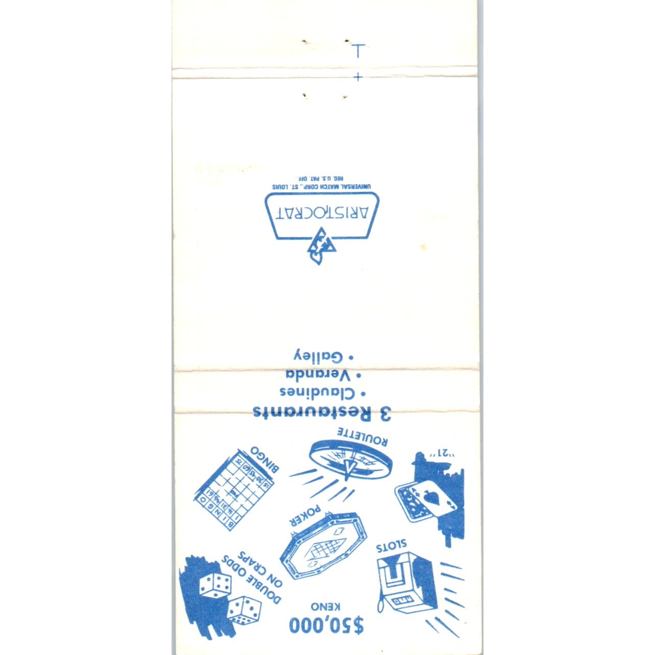 Holiday Casino Las Vegas NV Advertising Matchbook Cover MM9-7
