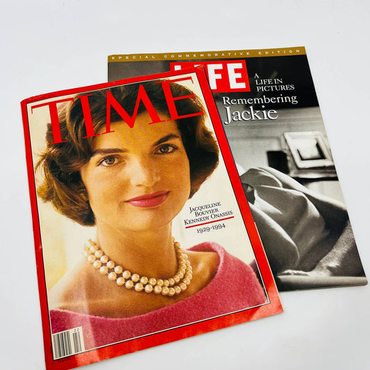 1994 Set of 2 Time & Life Magazines Commemorating Death of Jackie Kennedy TD3