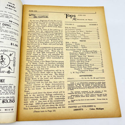 1956 June - Tops Magazine of Magic - Tricks Magicians TF7