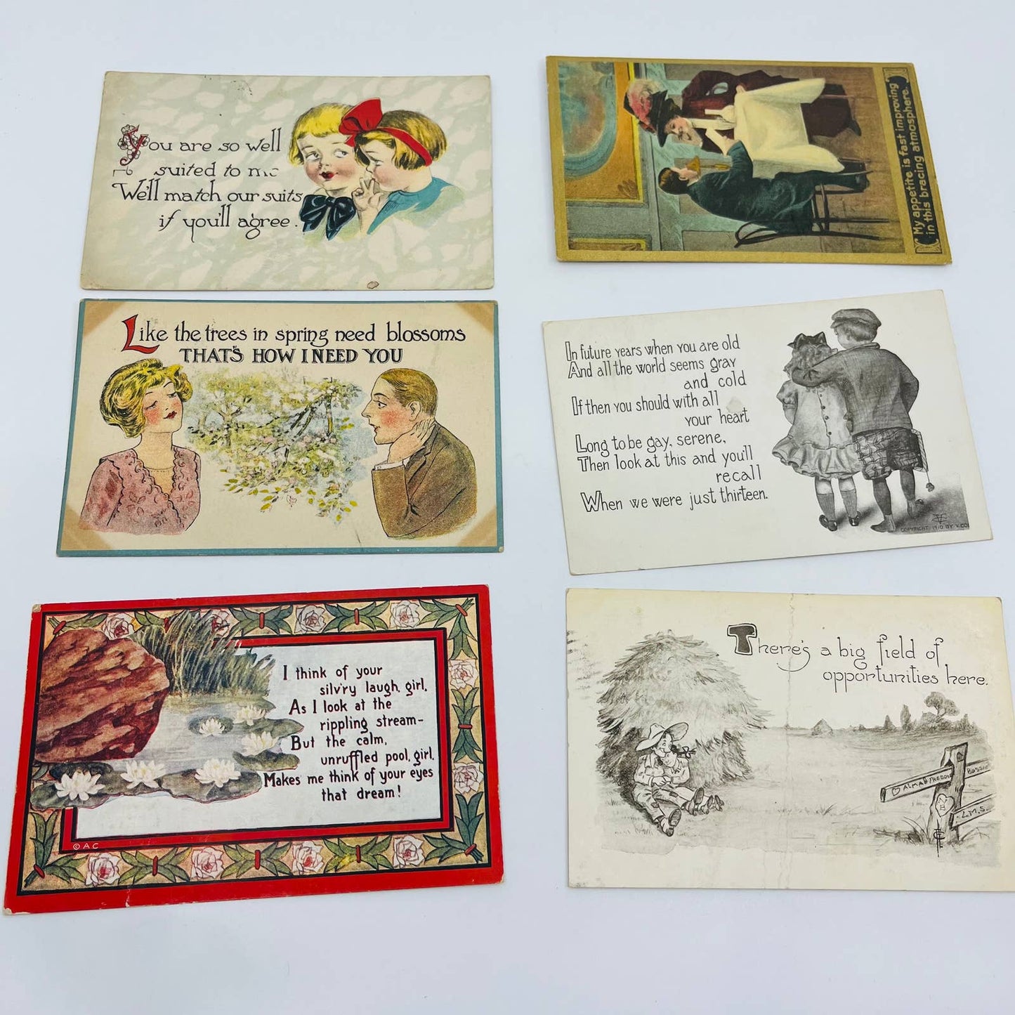 Early 1900s Antique LOT OF 20 Photo & Illustrated ROMANCE Post Cards EA3