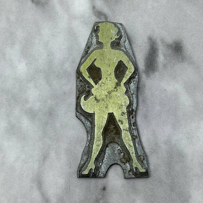 Vintage Printing Letterpress Printers Block Plate Woman Lady Silhouette SE824
