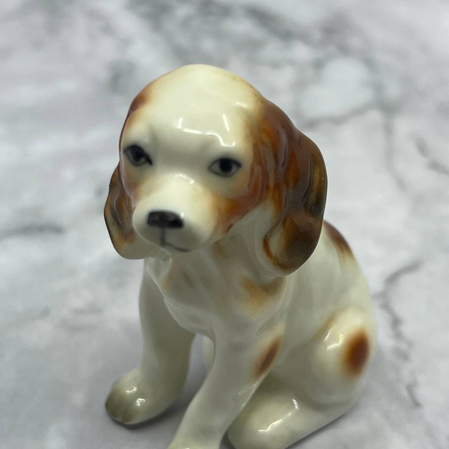 Vintage MCM Hand Painted Cocker Spaniel Dog Bone China Figurine 2.5” SE1