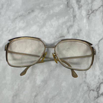 Vintage Deauville Brown Enamel & Gold Tone Oversize Woman’s Eyeglasses 5.25” TD1
