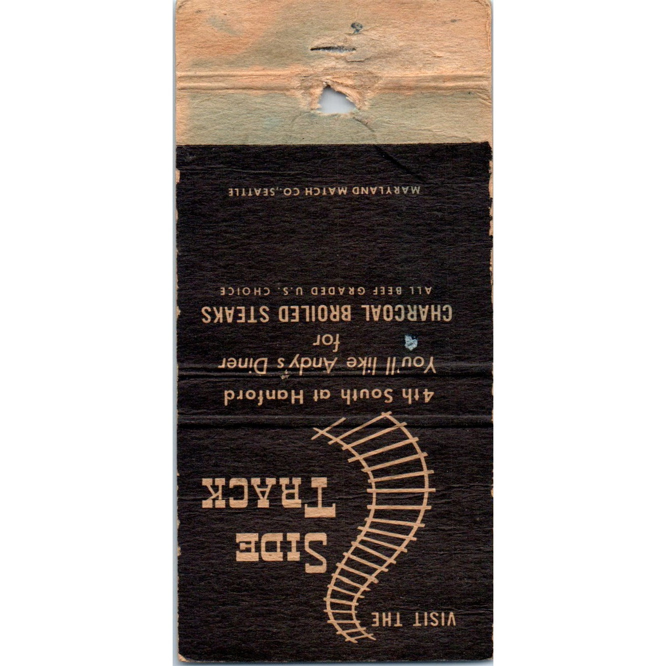 Andy's Diner Seattle Washington Advertising Matchbook Cover MM10-3