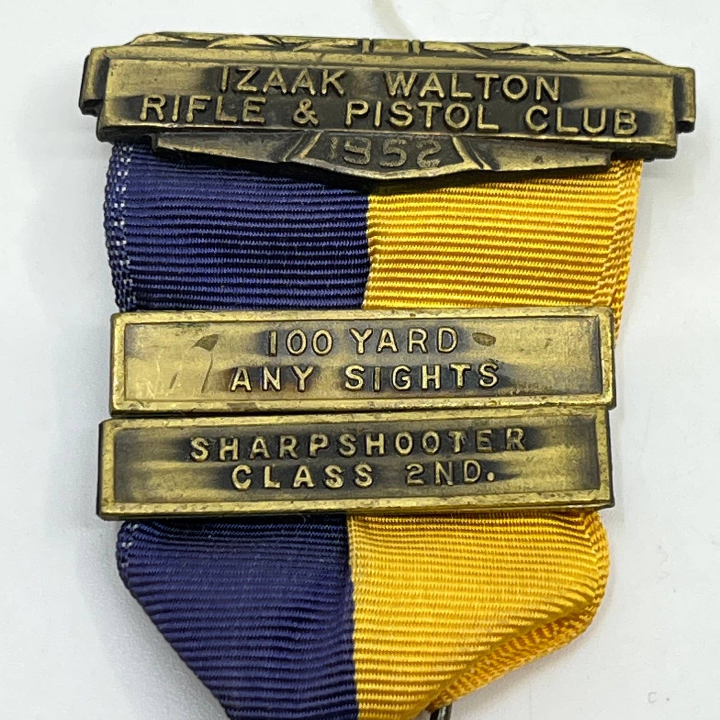 1952 Medal Izaak Walton Rifle & Pistol Club Sharpshooter 100yds Any Sight SD8