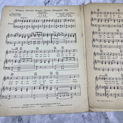 1928 Sheet Music - When Sweet Susie Goes Steppin' By Kaufman Kelly Bibo TH5