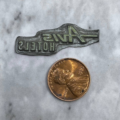 Vintage Printing Letterpress Printers Block Plate Avis Hotels SE835