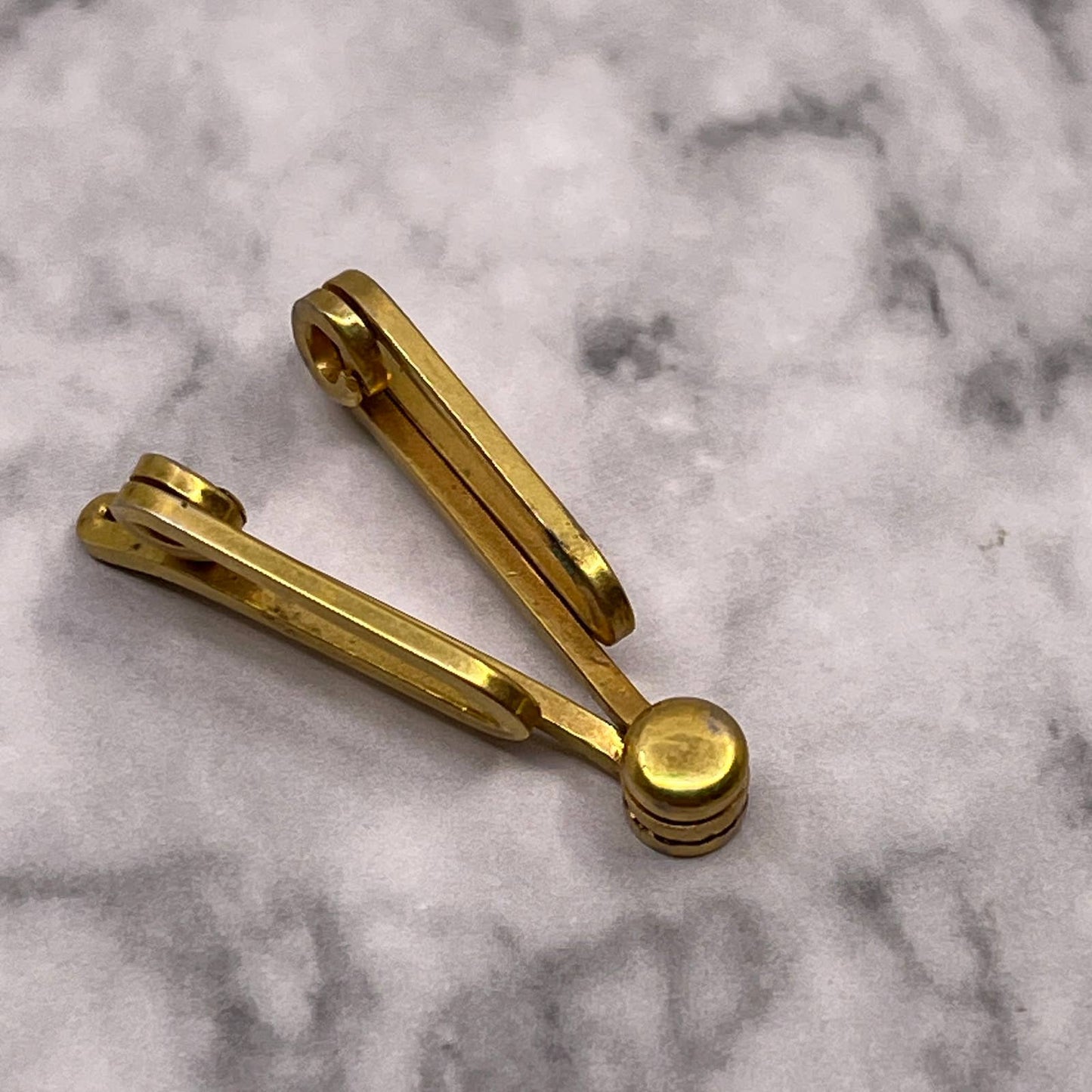 Vintage Gold Tone Swank Movable Tie Clip Bar Clasp SA2